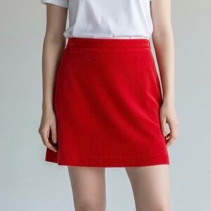 J. Crew Coral/Orange Velvet Mini Skirt - Size 10